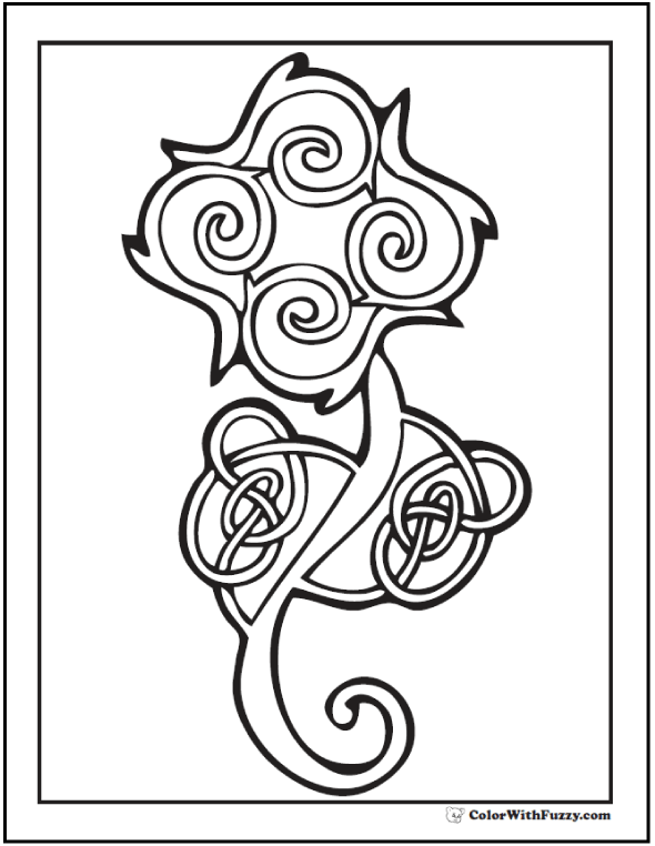Flower Celtic Design Coloring Page 590x762 Flower Celtic Design Coloring Page