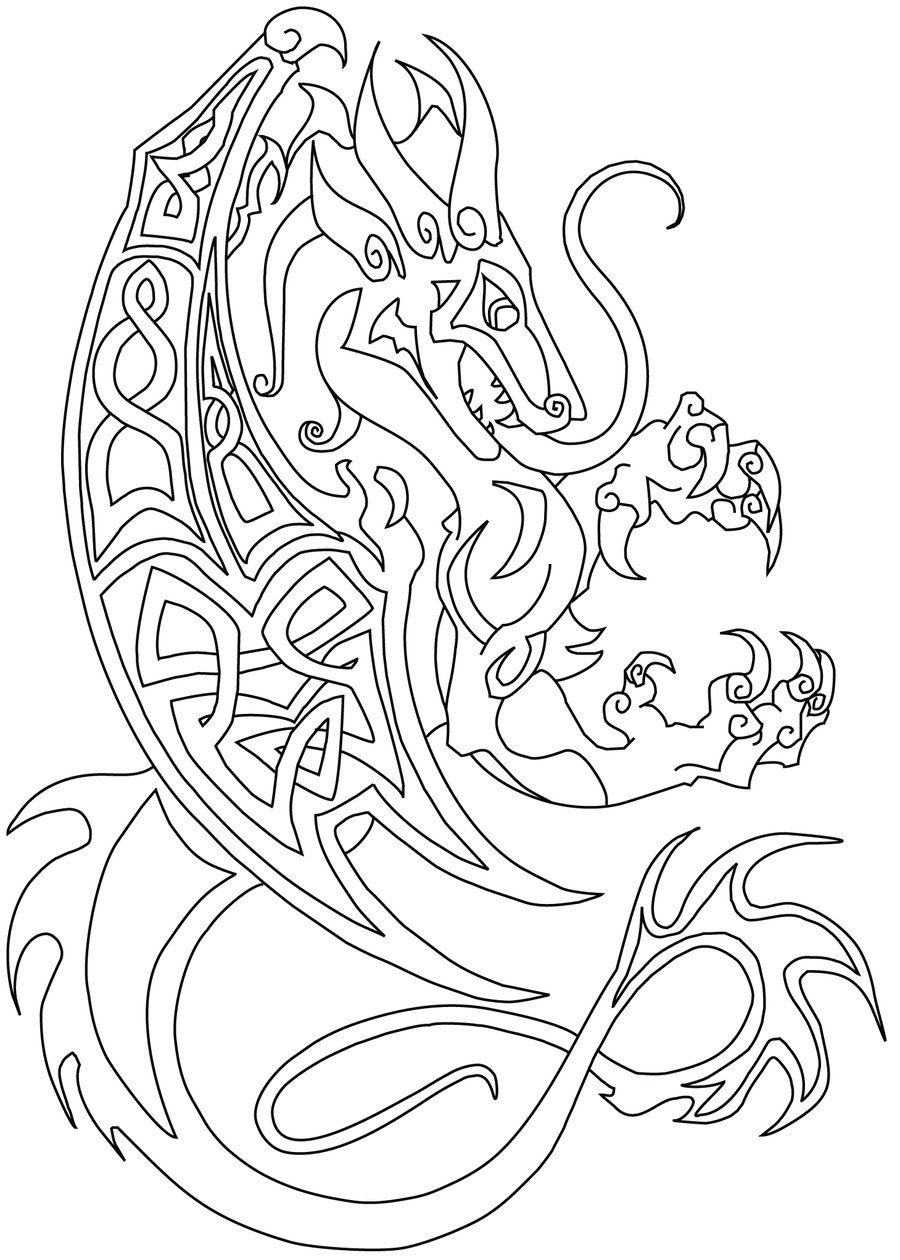 Celtic Dragon Coloring Pages at GetColorings.com | Free printable ...