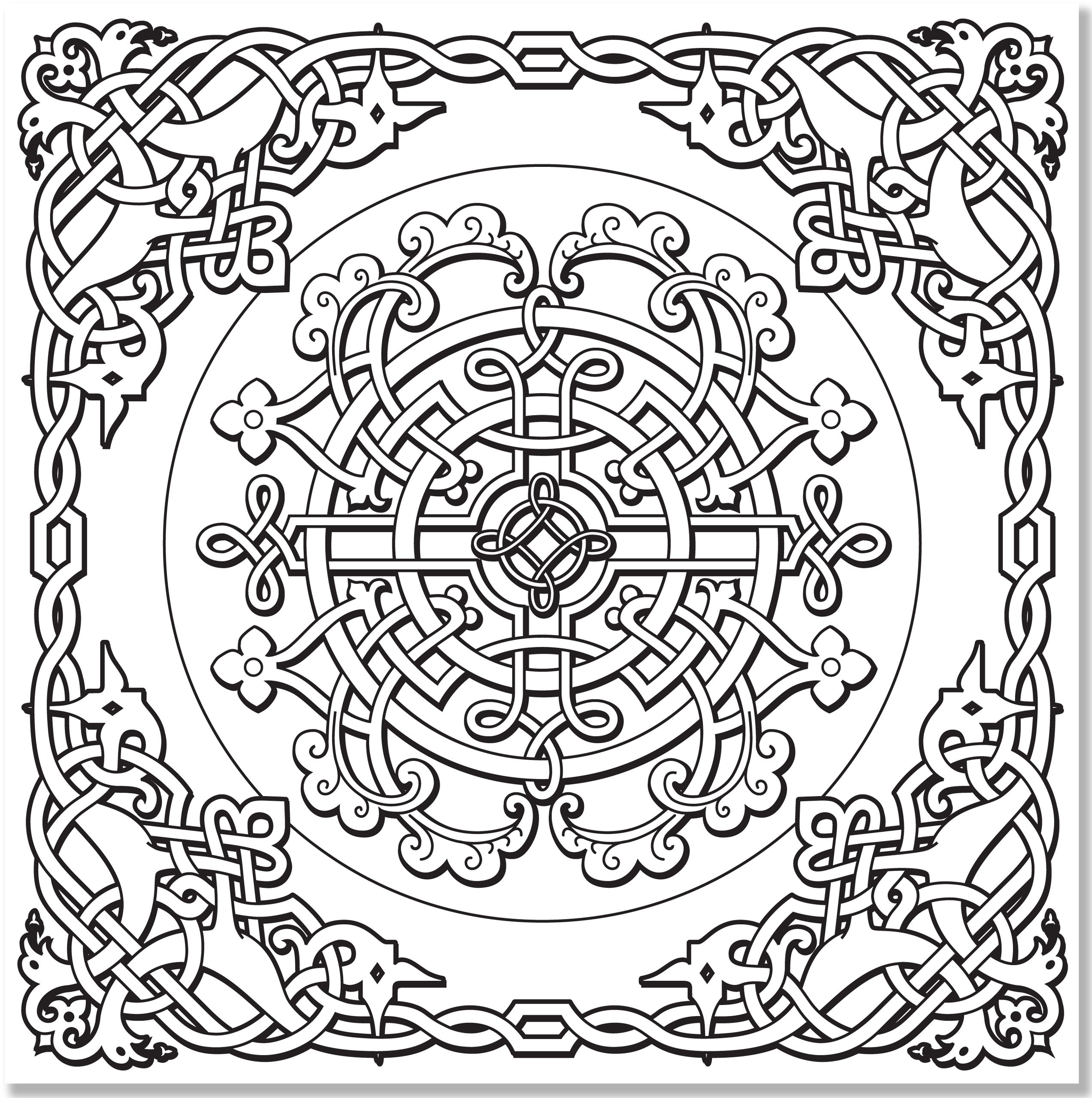 2545x2560 Celtic Coloring Pages