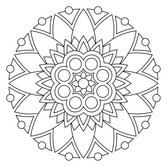 580x580 Mandala Coloring Page
