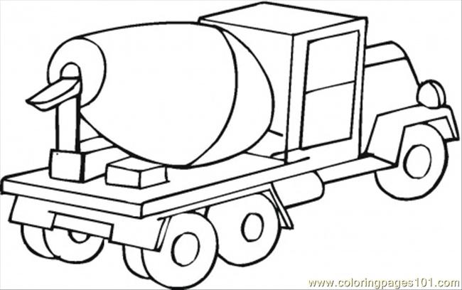 Cement Mixer Car Coloring Page 650x408 Cement Mixer Car Coloring Page