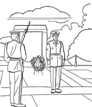 The Stars And Stripes On Cemetary Veterans Day Coloring Page 300x351 The Stars And Stripes On Cemetary Veterans Day Coloring Page