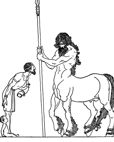 Jason And The Centaur Coloring Page 387x480 Jason And The Centaur Coloring Page