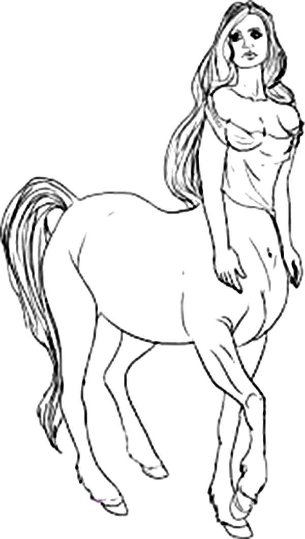 Beautiful Female Centaur Coloring Page 600x1058 Beautiful Female Centaur Coloring Page