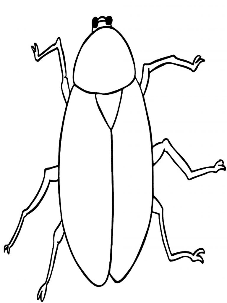 768x1024 Cartoon Cockroach Coloring Pages