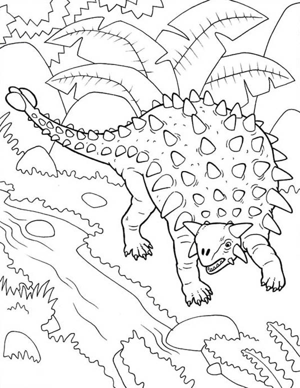 600x776 Ankylosaurus Coloring Book Page Pages