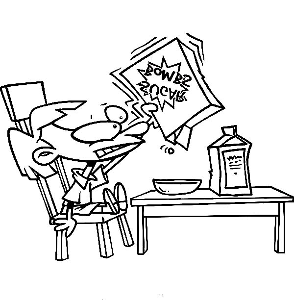 Kid Eating Cereal For Breakfast Coloring Page Coloring Sun 600x612 Kid Eating Cereal For Breakfast Coloring Page Coloring Sun