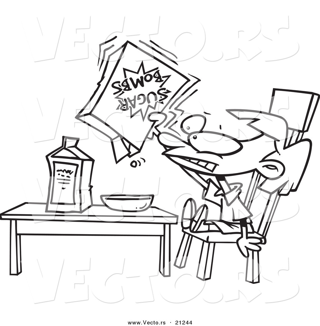 Vector Of A Cartoon Girl Eating Sugary Cereal 1024x1044 Vector Of A Cartoon Girl Eating Sugary Cereal