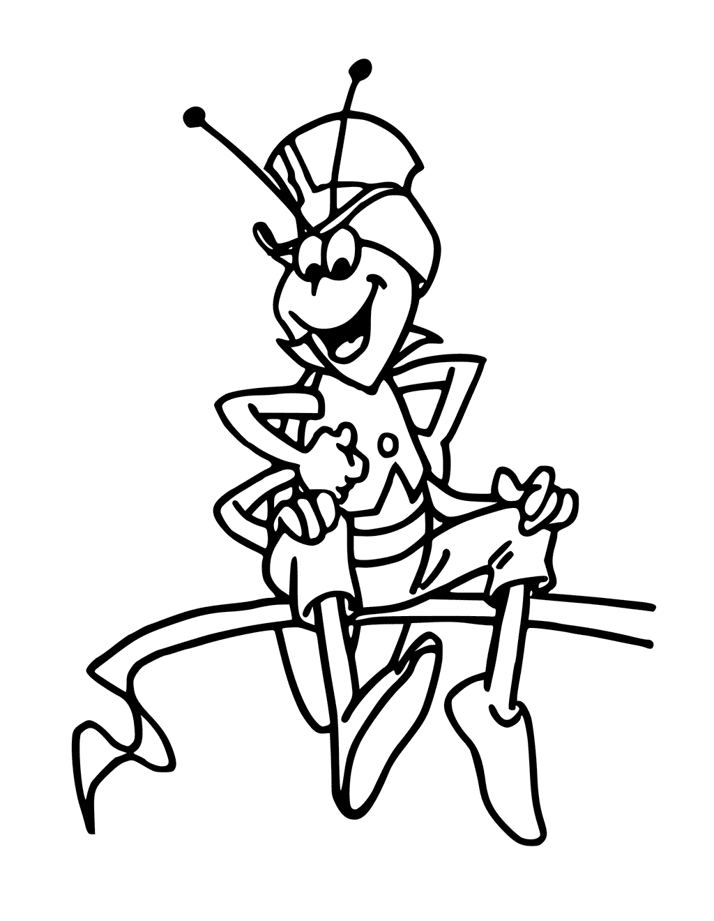 Maya The Bee Cartoon Coloring Pages 1024x1320 Maya The Bee Cartoon Coloring Pages