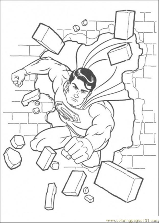 Superman Has Damaged The Wall Coloring Page 650x912 Superman Has Damaged The Wall Coloring Page