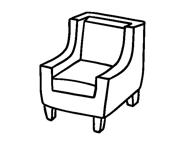 Comfortable Armchair Coloring Page 600x470 Comfortable Armchair Coloring Page