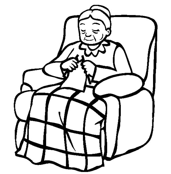Grandmother Sitting On Her Lazy Chair Coloring Pages Color Luna 600x612 Grandmother Sitting On Her Lazy Chair Coloring Pages Color Luna