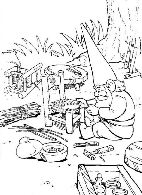 David The Gnome, David The Gnome Weaving A Rattan Chair Coloring 600x823 David The Gnome, David The Gnome Weaving A Rattan Chair Coloring