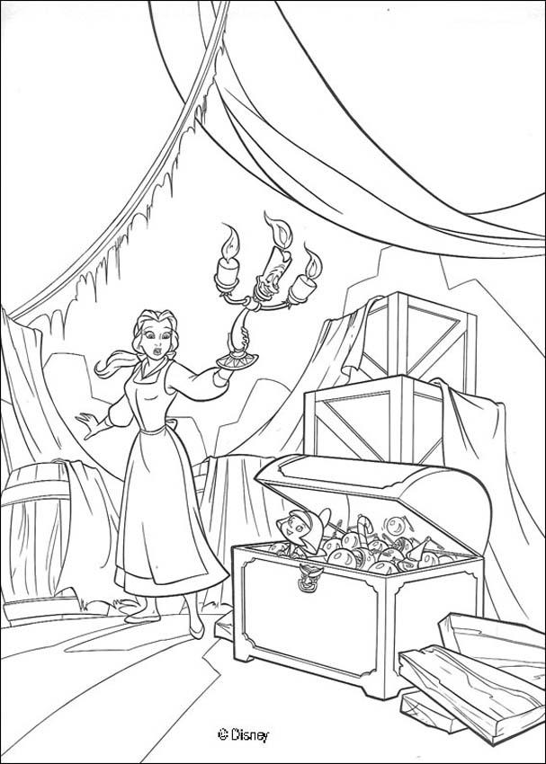 Belle Discovers The Christmas Chest Coloring Pages 607x850 Belle Discovers The Christmas Chest Coloring Pages