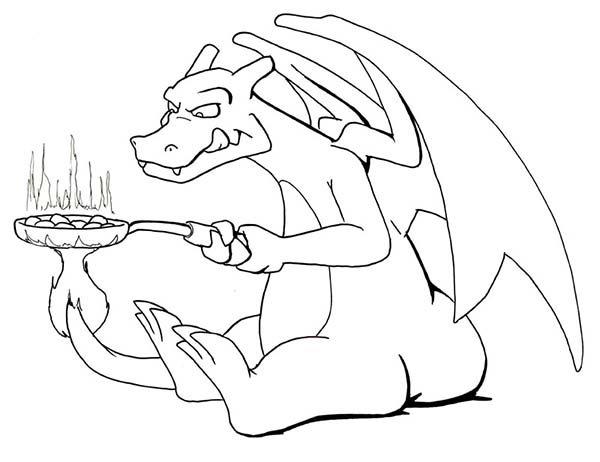 Charizard Frying With His Flaming Tail Coloring Page 600x462 Charizard Frying With His Flaming Tail Coloring Page