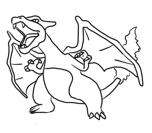 Furious Charizard Coloring Page 600x526 Furious Charizard Coloring Page