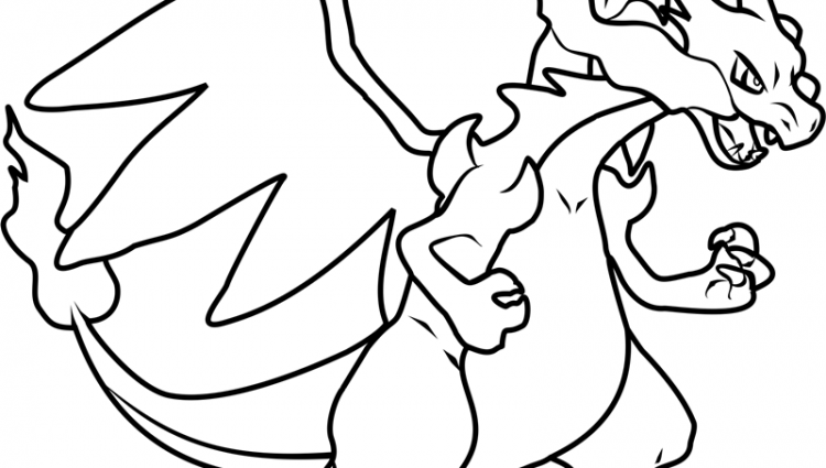 750x425 Mega Charizard X Coloring Page