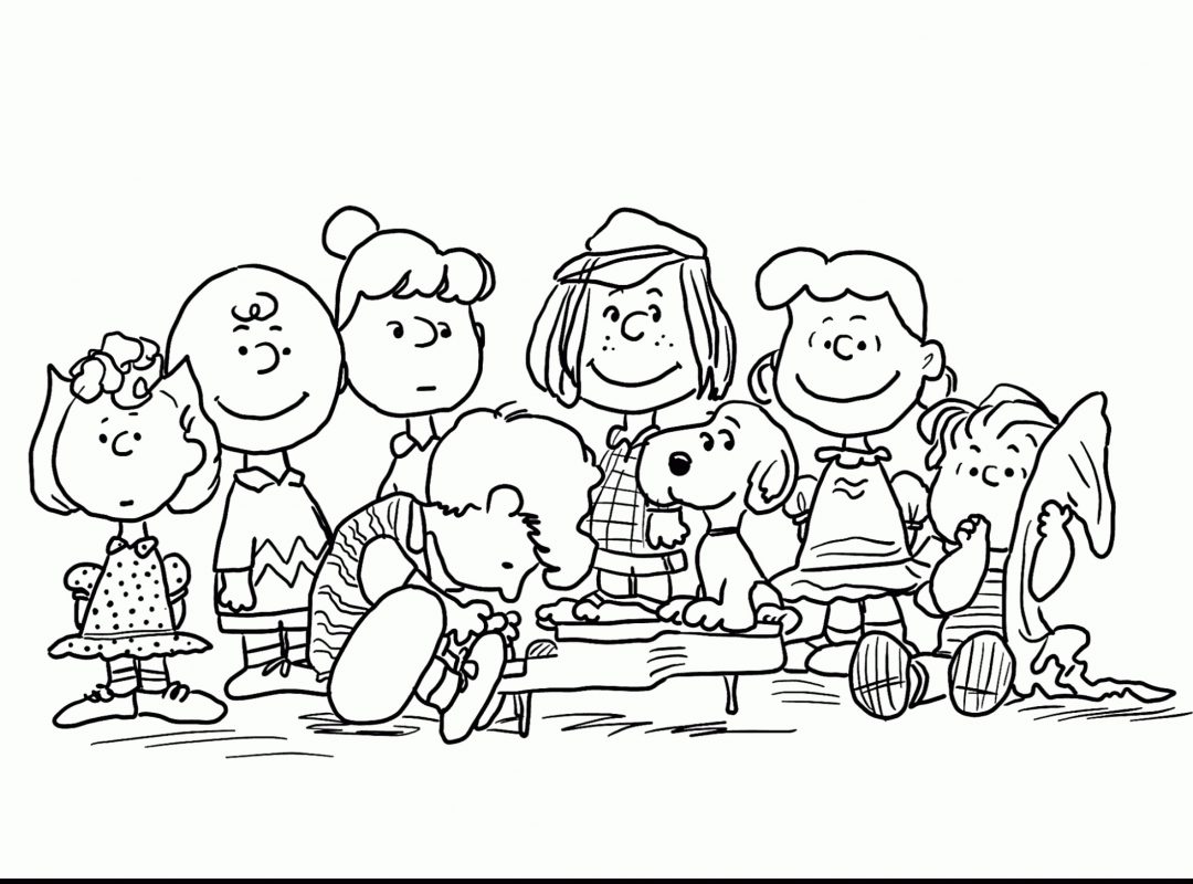 1080x800 Charlie Brownristmas Coloring Page Thanksgiving Pages To Print