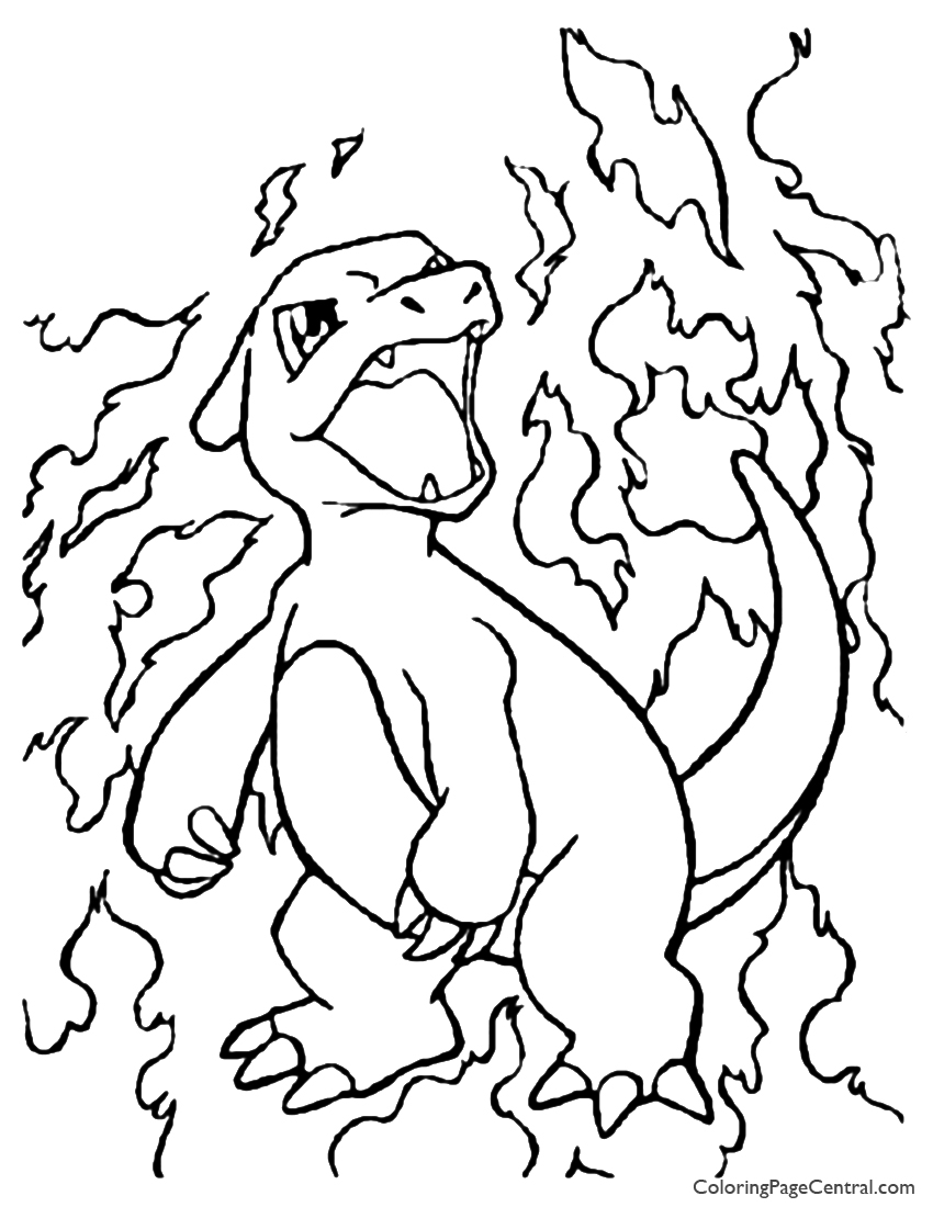 Pokemon Charmeleon Coloring Page 01 Coloring Page Central 850x1100 Pokemon Charmeleon Coloring Page 01 Coloring Page Central