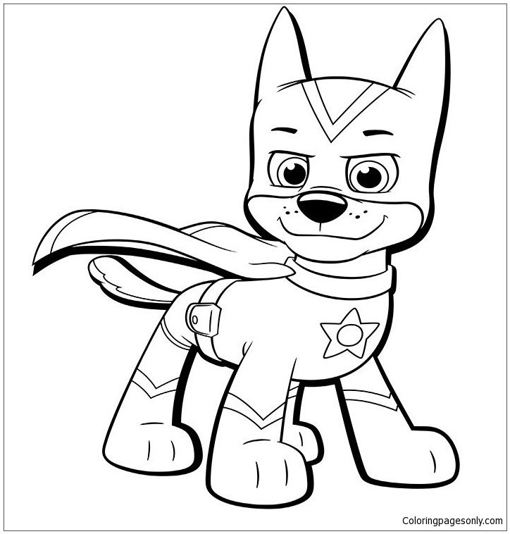 724x758 Chase From Paw Patrol 2 Coloring Page Paw Patrol Coloring Pages