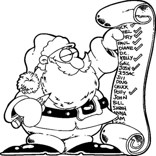 518x518 Santa Check A Christmas Gift List Coloring Pages