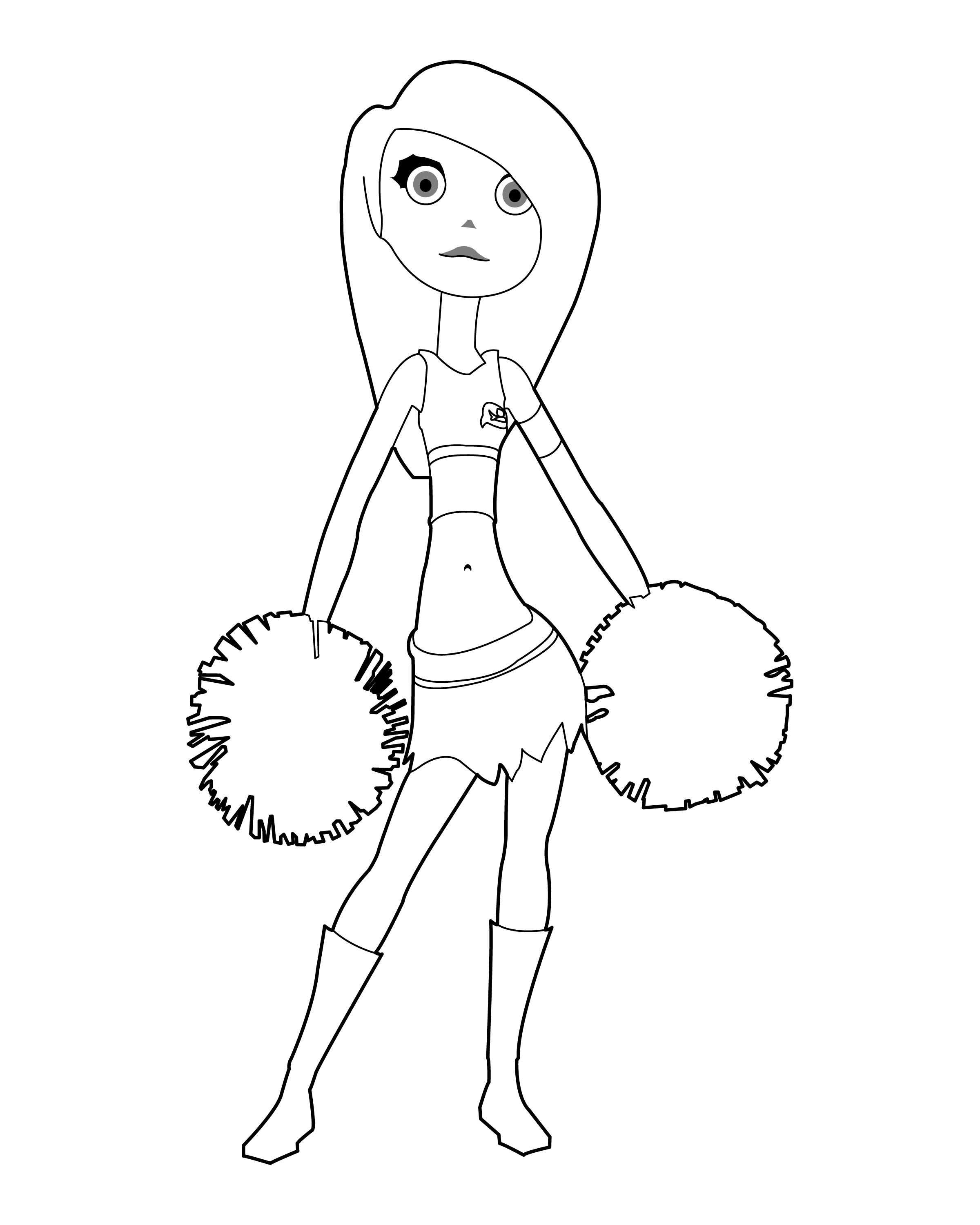 2400x3000 Cheerleader Coloring Page Rare Cheerleading Pages For Kids Pom