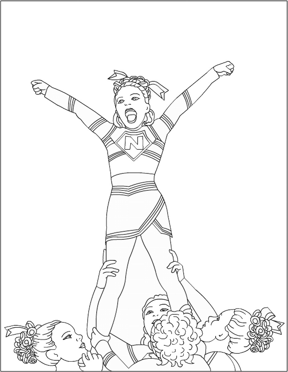 929x1200 Cheerleading Coloring Pages Birthday Printable Within Theotix Me