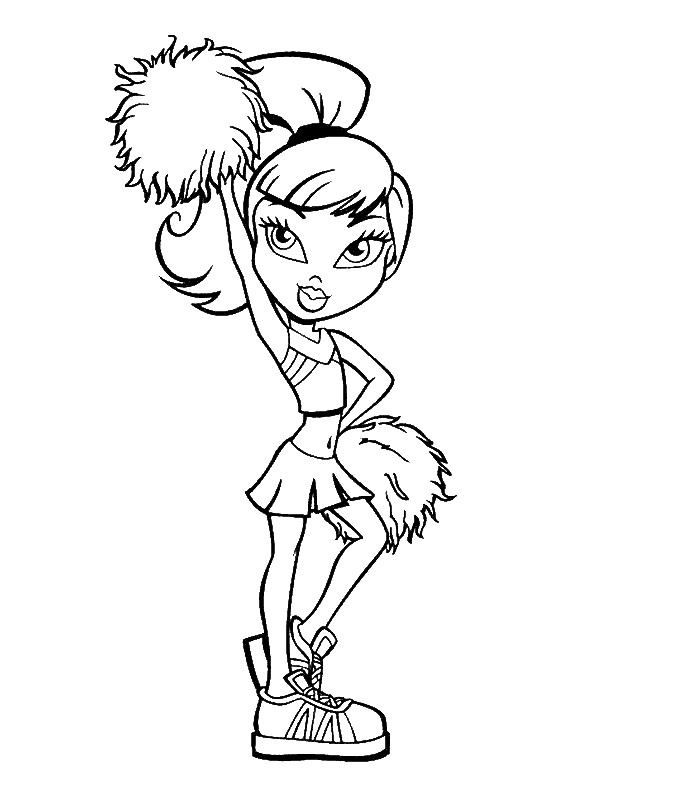 700x800 Bratz Cheerleaders Coloring Pages Free Printable Coloring Pages