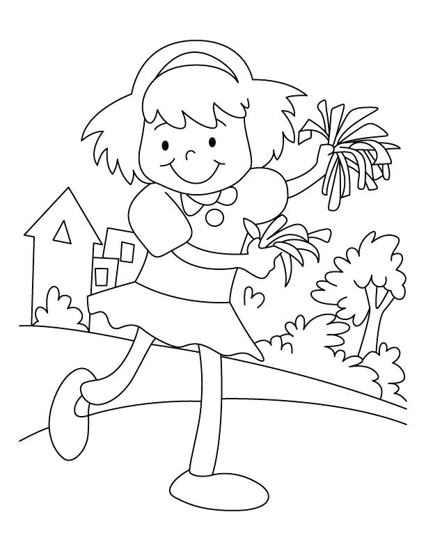 612x792 Happy Cheerleader Coloring Page Download Free Happy Cheerleader