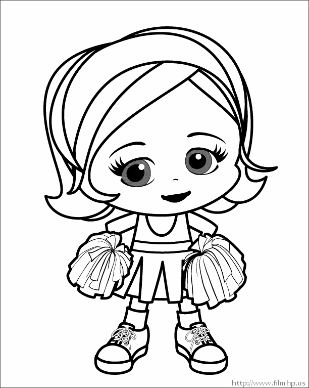 612x767 Cheerleader Coloring Pages Megaphones Free Coloring Page