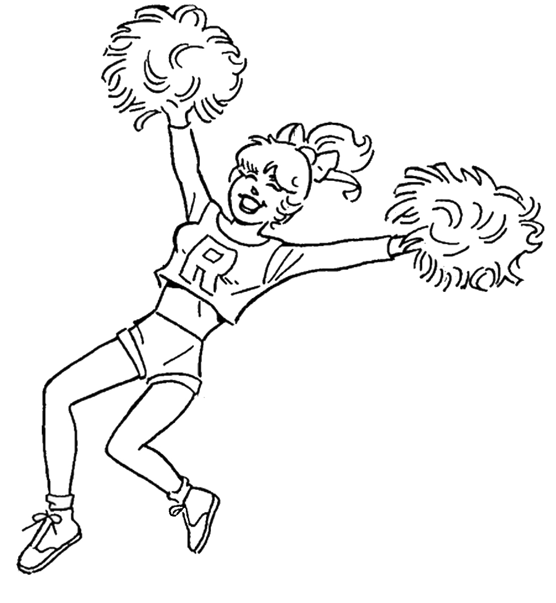 1107x1200 Cheerleading Coloring Pages
