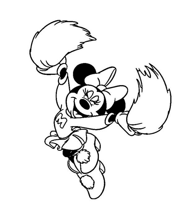 600x686 Minnie Mouse Cheerleader Coloring Page