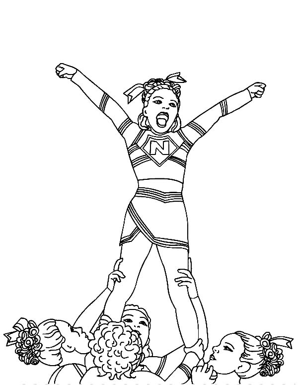 600x775 Cheerleader Coloring Pages Best Of Cheerleader Perform Great Stunt