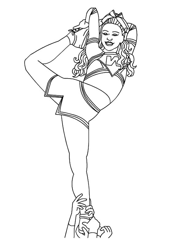 600x776 Cheerleader Dangerous Stunt Coloring Pages Best Place To Color