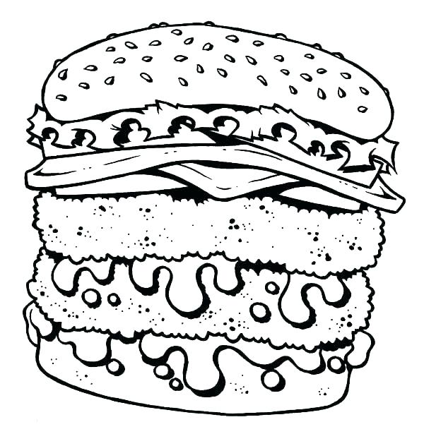 Beautiful Fast Food Coloring Pages Or Page Double Cheeseburger 600x615 Beautiful Fast Food Coloring Pages Or Page Double Cheeseburger