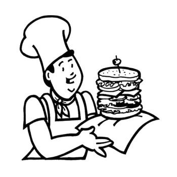 Fast Food The Big Burger Coloring Page For Kids Food, Drink 350x350 Fast Food The Big Burger Coloring Page For Kids Food, Drink
