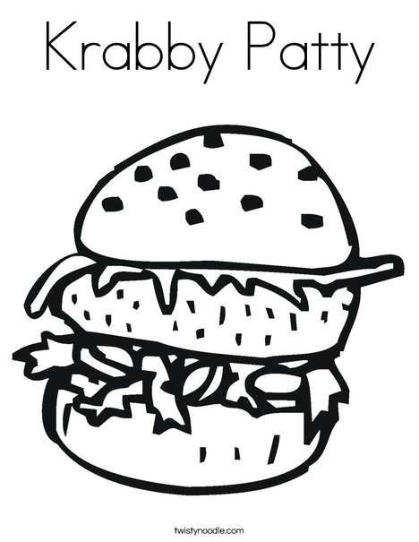 Krabby Patty Coloring Page 468x605 Krabby Patty Coloring Page