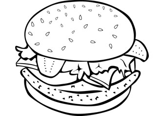 Burger Coloring Pictures 336x237 Burger Coloring Pictures