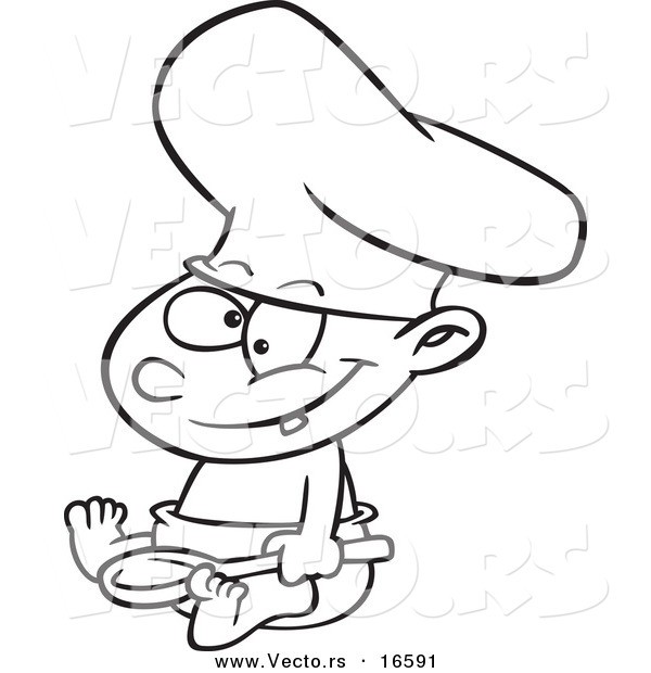 Vector Of Cartoon Baby Boy Chef Wearing Hatnd Holding 600x620 Vector Of Cartoon Baby Boy Chef Wearing Hatnd Holding