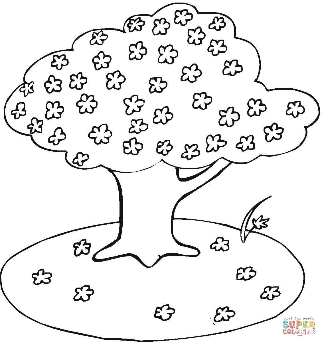 1129x1200 Cherry Tree Coloring Pages Free Picturesque Acpra