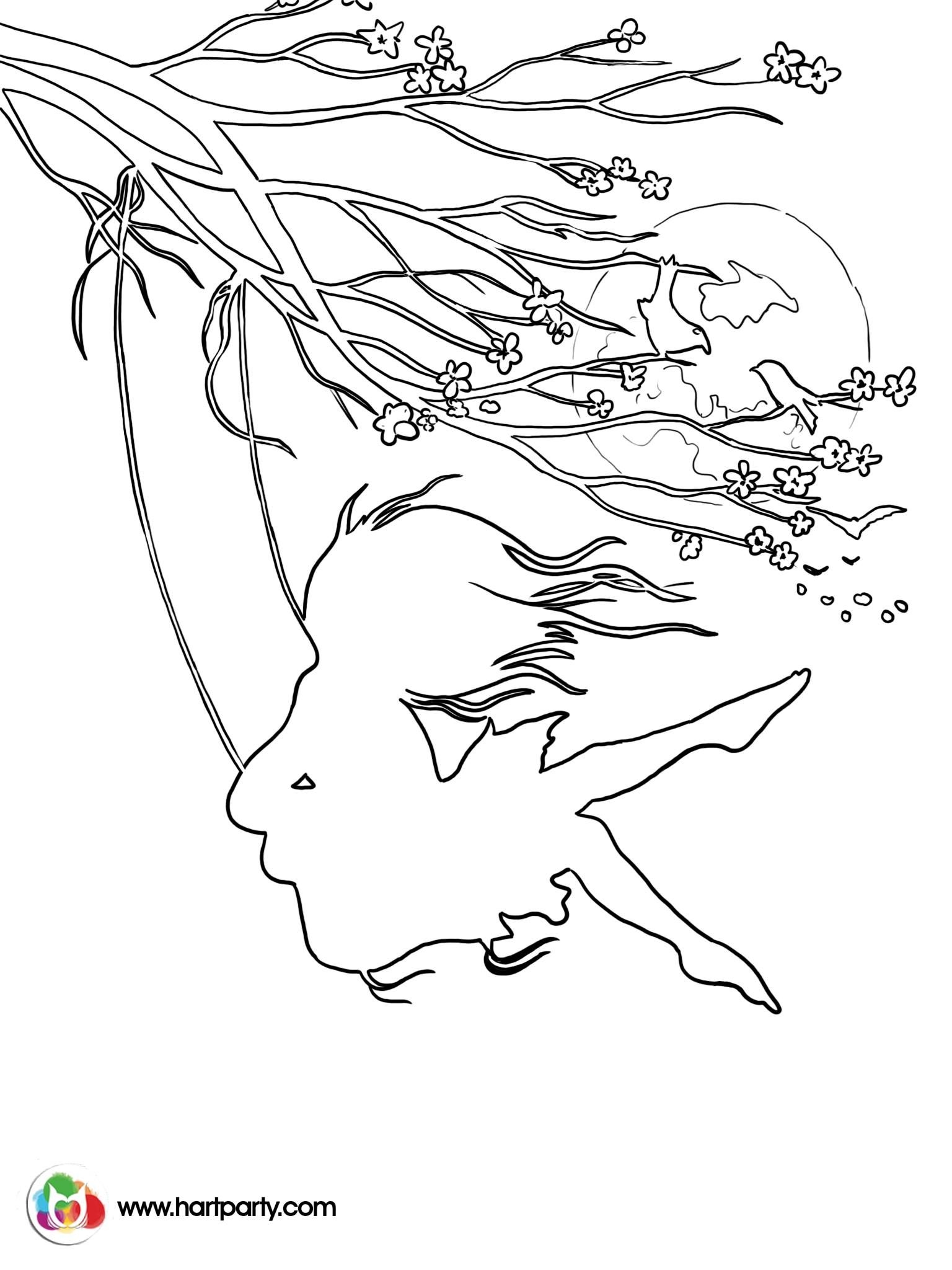 1536x2048 Hopes Swing Traceable Coloring Page Of A Girl On Swing From Cherry