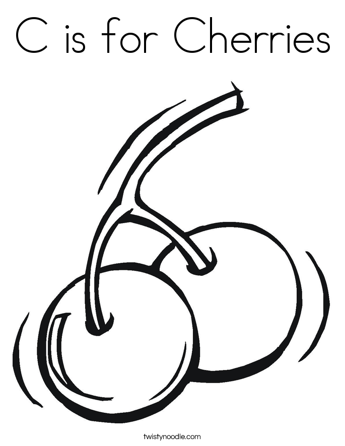 685x886 C Is For Cherries Coloring Page