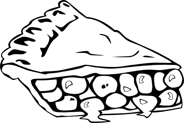 Cherry Pie (B And W) Clip Art 594x397 Cherry Pie (B And W) Clip Art