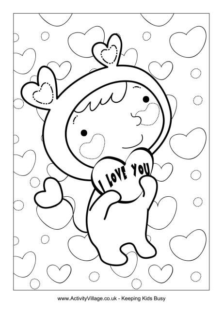 I Love You Cherub Colouring Page Coloring Pages 460x650 I Love You Cherub Colouring Page Coloring Pages