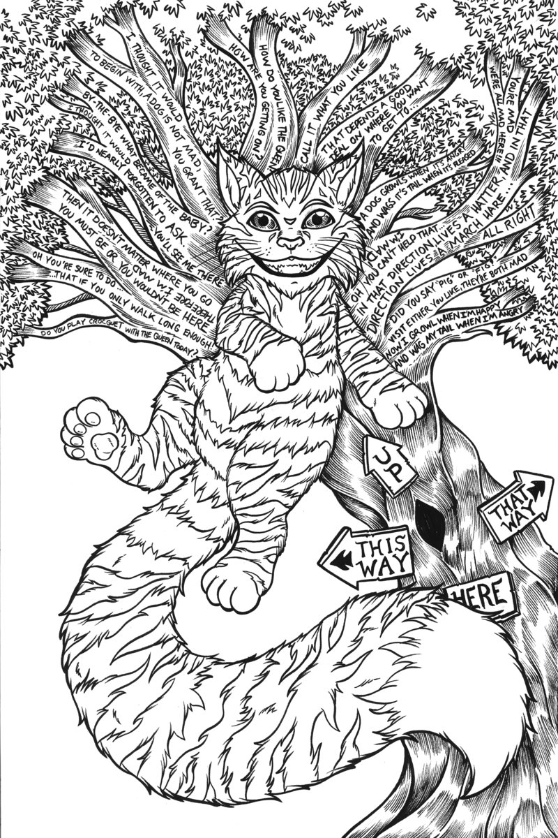 800x1200 Adult Coloring Pages Cheshire Cat Free