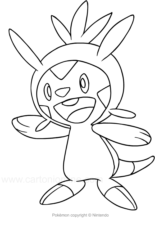 586x865 Drawing Chespin Of The Pokemon Coloring Page