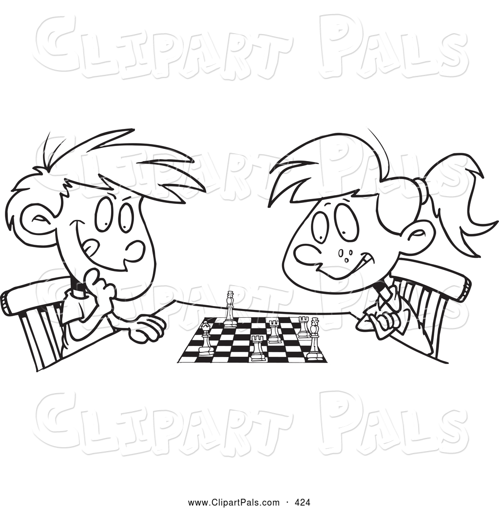 Pal Clipart Of A Black And White Boy And Girl Playing Chess By 1024x1044 Pal Clipart Of A Black And White Boy And Girl Playing Chess By