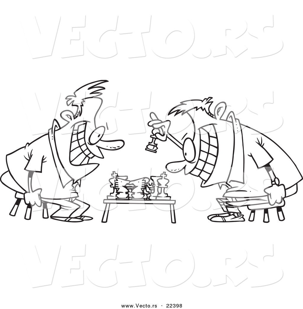 Vector Of A Cartoon Guys Playing Chess 1024x1044 Vector Of A Cartoon Guys Playing Chess
