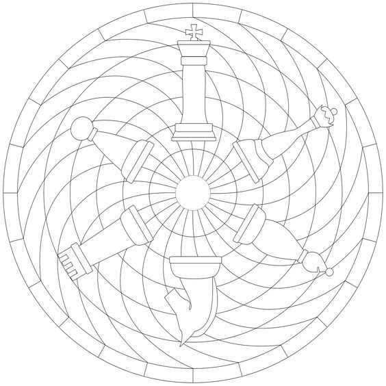 564x564 Don'T Eat The Paste Chess Piece Mandala Coloring Page
