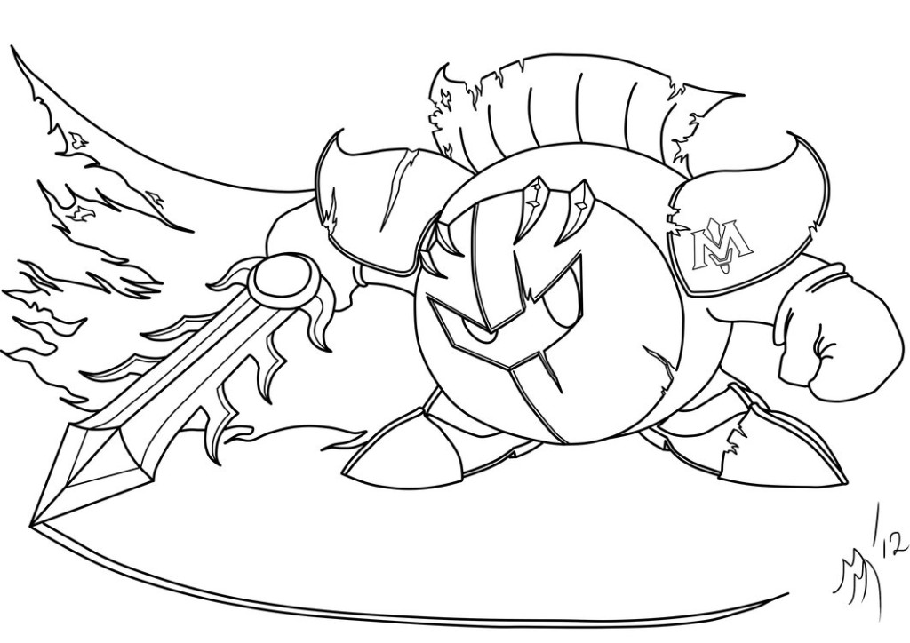 1024x724 Meta Knight Coloring Page